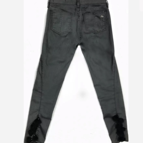 Rag & Bone Black Tassel Jean Legging  Skinny 27 - Picture 4 of 7